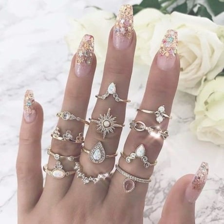 12ピース Bohemian リングセット
