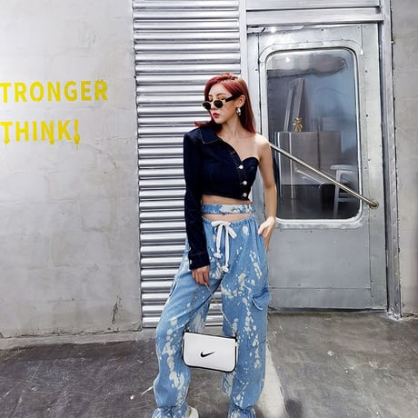 Painted Denim Pants