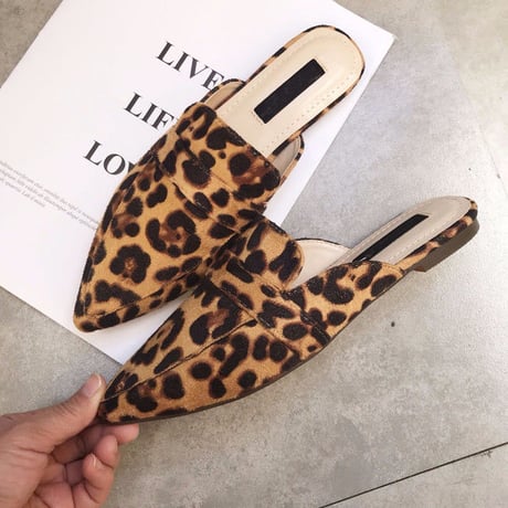 Leopard フラットシューズ