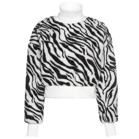 High neck Zebra セーター
