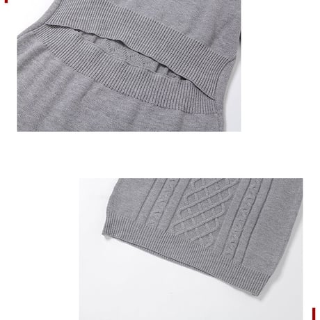 3色 Cutting Knit Dress