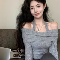 3色 肩見せ ニットトップス