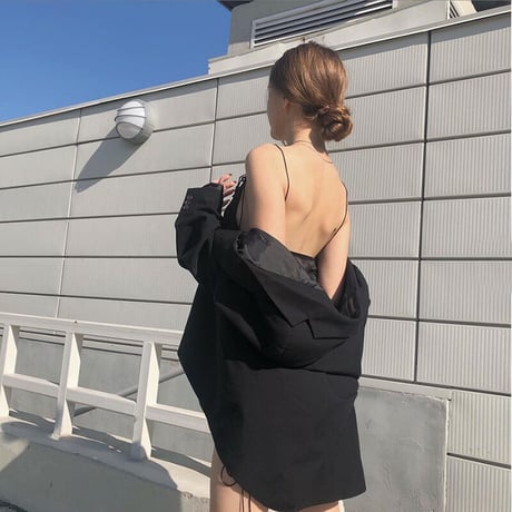 2色 サテン Dress