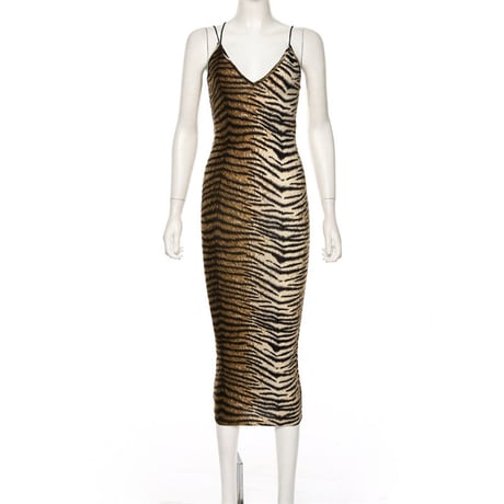 2色 Animal Pattern Dress
