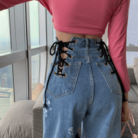 ダブルレースアップ Denim Pants