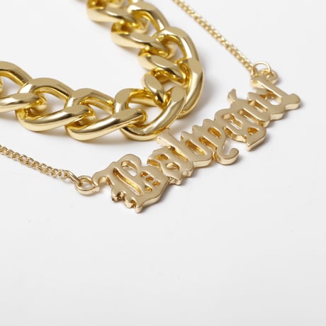2連 GOLD & SILVER ネックレス レター