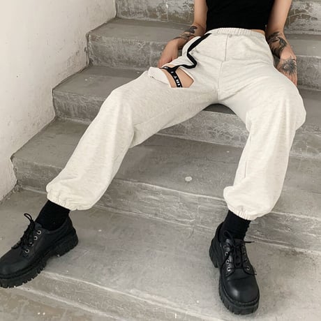 Patch-work Cut out Pants