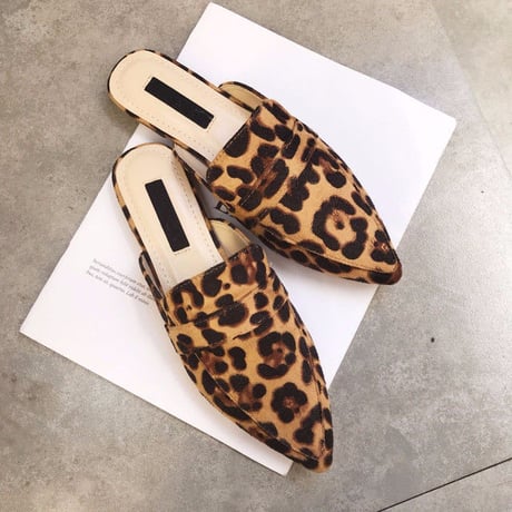 Leopard フラットシューズ