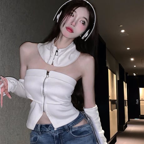 2色 Stylish Top Black White