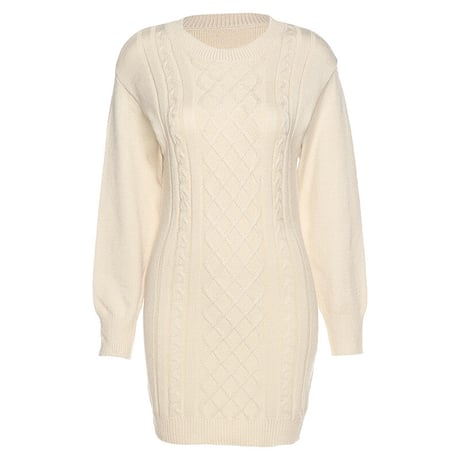 3色 Cutting Knit Dress
