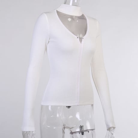 2色 チョーカーネック Top
