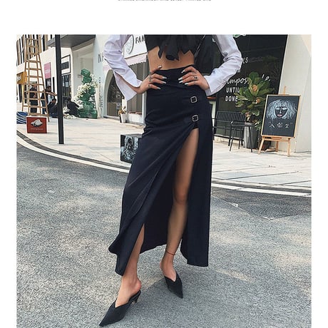 Sexy side Slit ロングスカート