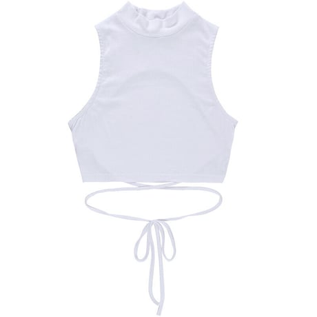 2色 Strappy リブニット Top