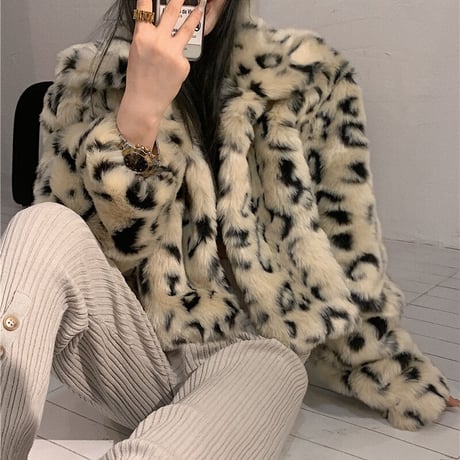 Leopard Print Fur jakcet