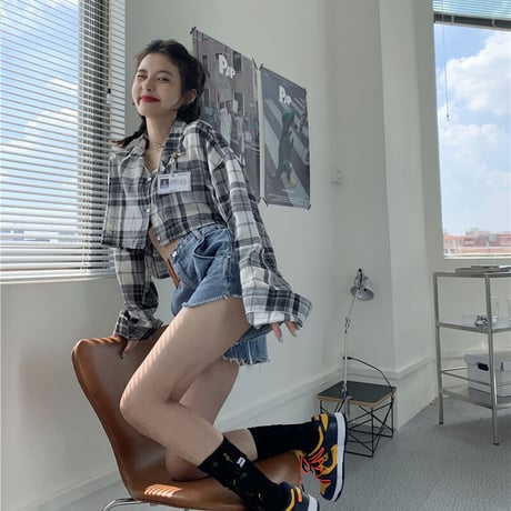 Cropped Plaid シャツ