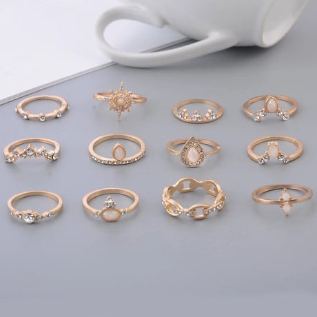 12ピース Bohemian リングセット