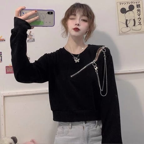 2色 Zipper Style Top