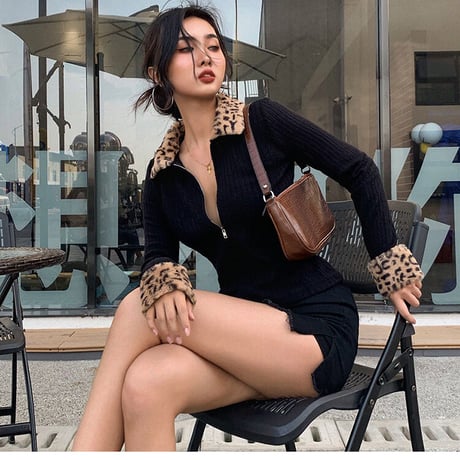 Leopard Zipper Top