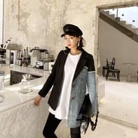 アシンメトリー ハンサム デニムジャケット