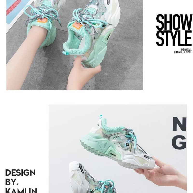 Mint シースルー プラットフォーム スニーカー | PLASTIC BUNNY