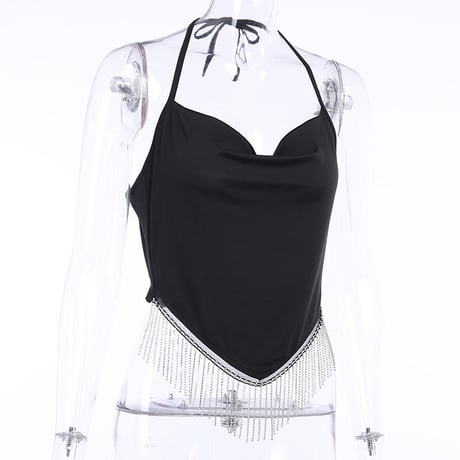 Line Stoneタッセル Top