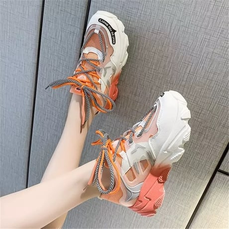 Orange シースルー プラットフォーム スニーカー