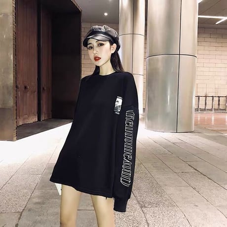 UNISEX Side Print Long Top スエット男女兼用