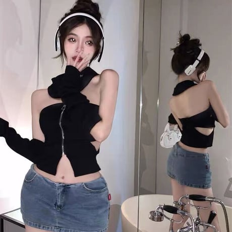 2色 Stylish Top Black White