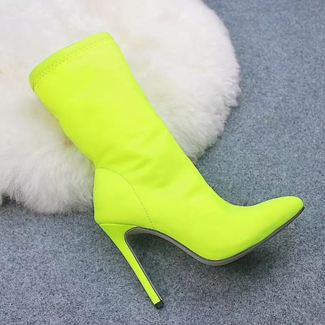 ショートブーツ Neon Yellow