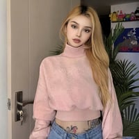Pinky パイル ハイネック Top