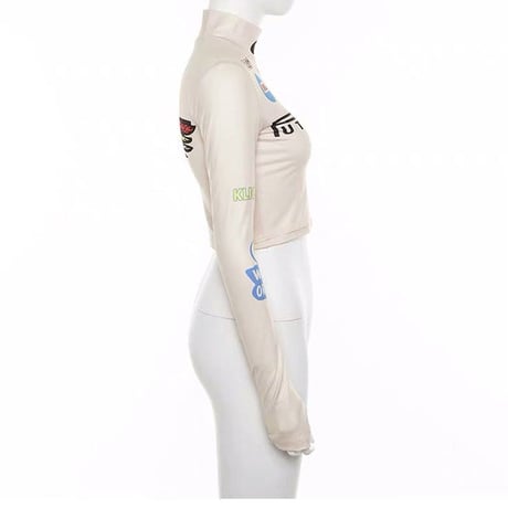 Graphic high-neck Tops