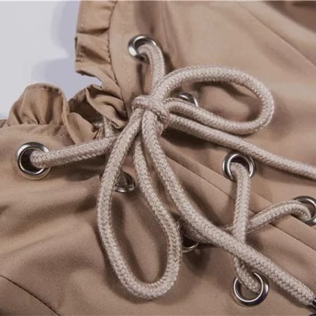 2色 Lace Up オフショルダーTop