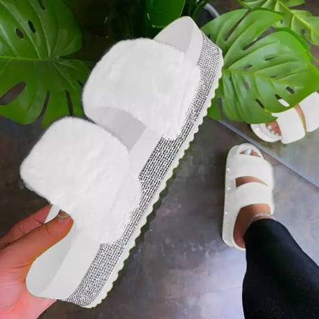 4色 Fluffy Double Line stone Slide