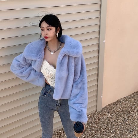ブルー ファージャケット
