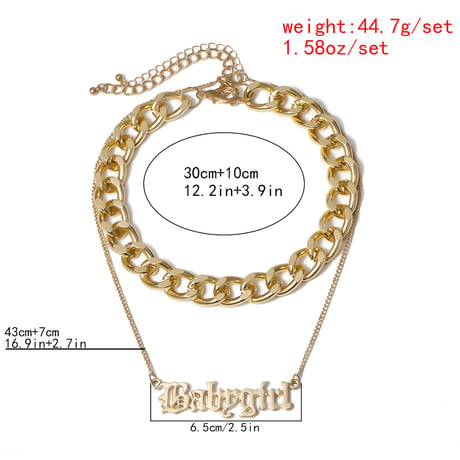 2連 GOLD & SILVER ネックレス レター