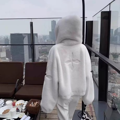 2色 もこもこフーディ アウター