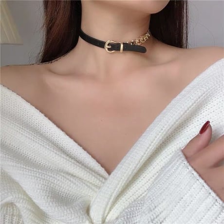 Leather & Chain チョーカー