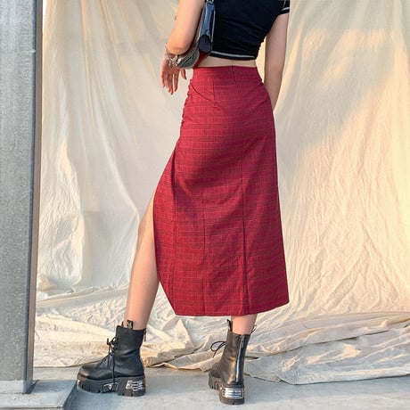 アシンメトリー Plaid スカート