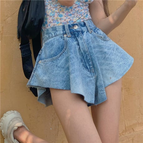 Sexy Denim フレア ショートパンツ