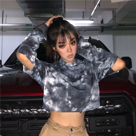 Tie-Dye Cut out Top