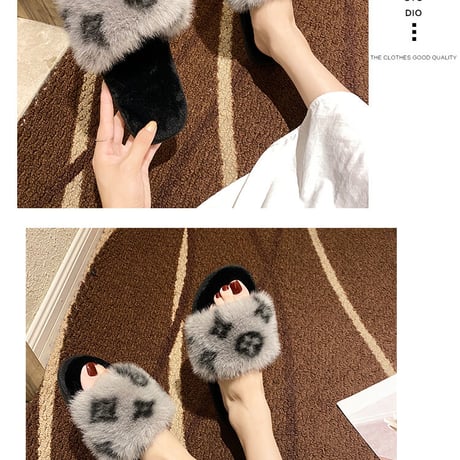 4色 Fluffy Flower Slide