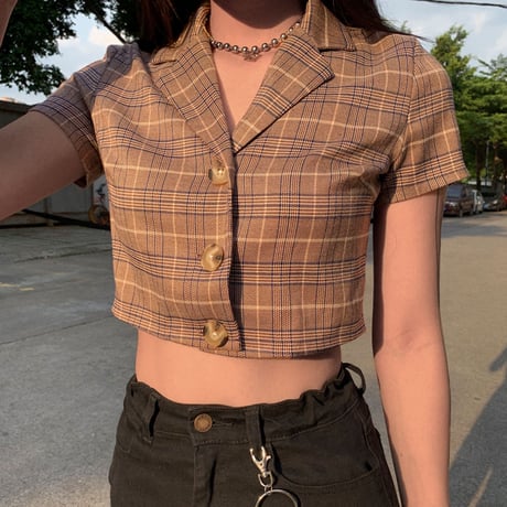 Classy Plaid クロップトップ