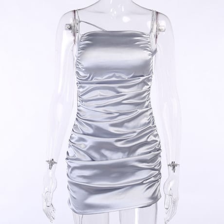 Silky Silver ワンピースドレス