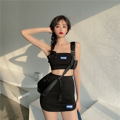 2色 Black & White Sporty Girl 上下セット