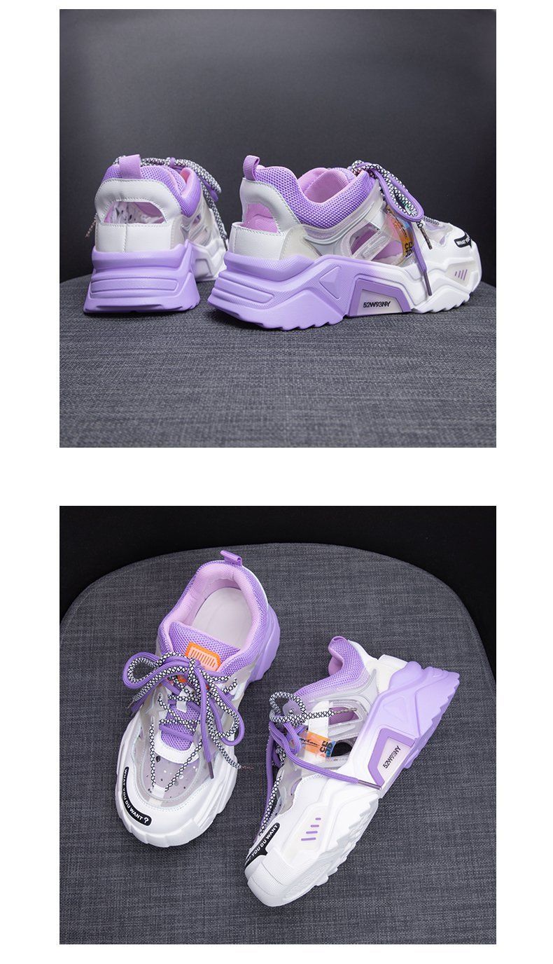 ハニーフラット❤️ Purple シースルー プラットフォーム スニーカー | PLASTIC BUNNY