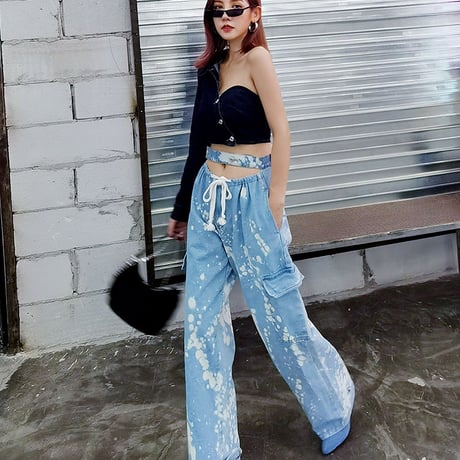 Painted Denim Pants
