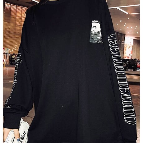 UNISEX Side Print Long Top スエット男女兼用