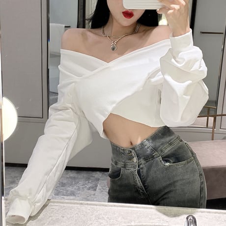 3色 Off-Shoulder Top