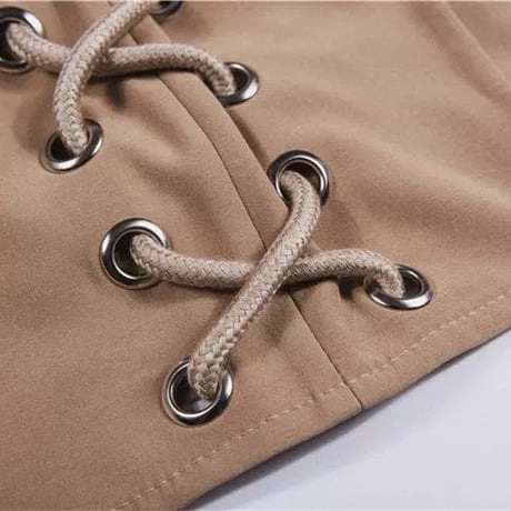 2色 Lace Up オフショルダーTop