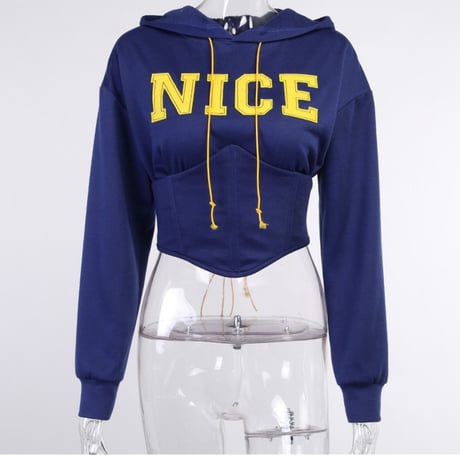 コルセット風  パーカー Hoodie